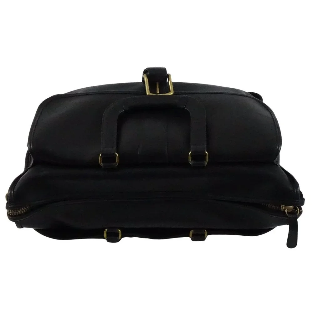 Vintage Coach Bag, Harrison Briefcase, Black Leather Messenger,‎ Laptop Bag